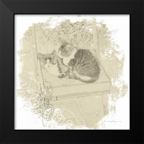 Feline Illustration II Black Modern Wood Framed Art Print by Melious, Amy