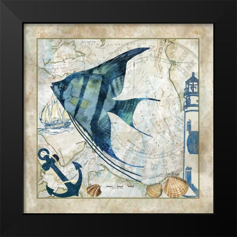 Nautical Fish II Black Modern Wood Framed Art Print by Meyer, Jill