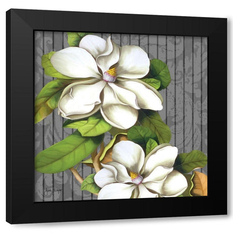 Magnificent Mangolias II Black Modern Wood Framed Art Print with Double Matting by Meyer, Jill