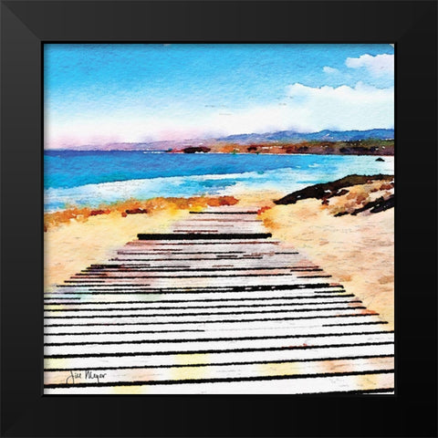 Pier Review Black Modern Wood Framed Art Print by Meyer, Jill