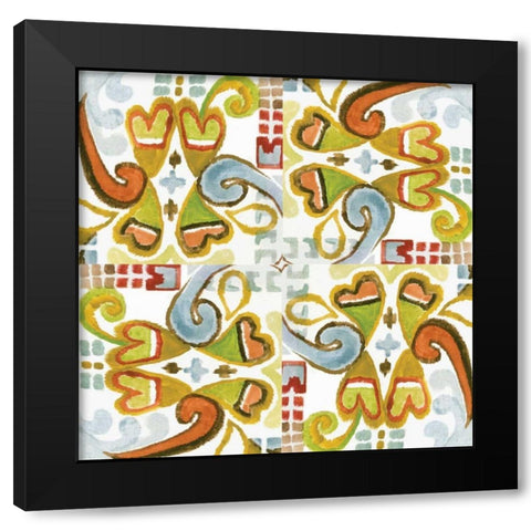 Ikat Tile I Black Modern Wood Framed Art Print by Ferry, Margaret
