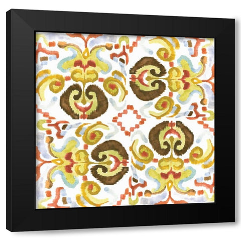 Ikat Tile II Black Modern Wood Framed Art Print by Ferry, Margaret