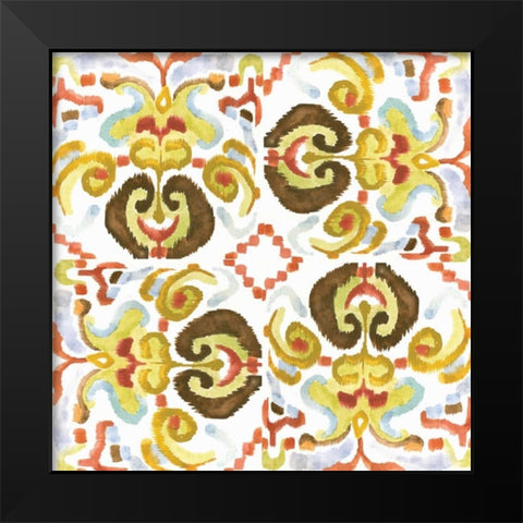 Ikat Tile II Black Modern Wood Framed Art Print by Ferry, Margaret