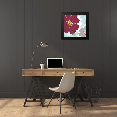 Marsala Blossom I Black Modern Wood Framed Art Print by Ferry, Margaret