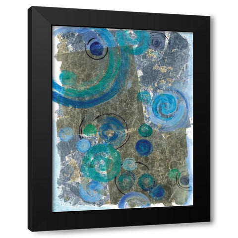 Peacock Swirl I Black Modern Wood Framed Art Print with Double Matting by Ferry, Margaret