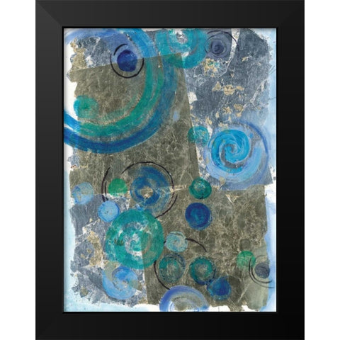Peacock Swirl I Black Modern Wood Framed Art Print by Ferry, Margaret