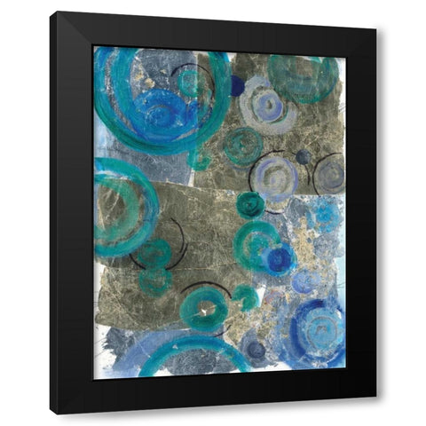 Peacock Swirl II Black Modern Wood Framed Art Print by Ferry, Margaret