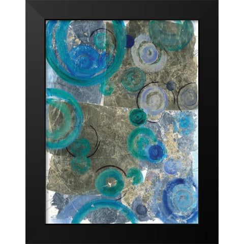 Peacock Swirl II Black Modern Wood Framed Art Print by Ferry, Margaret