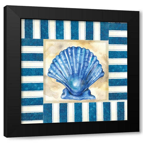 Nautical Scallop Black Modern Wood Framed Art Print with Double Matting by Ferry, Margaret