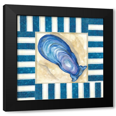 Nautical Oyster Black Modern Wood Framed Art Print with Double Matting by Ferry, Margaret