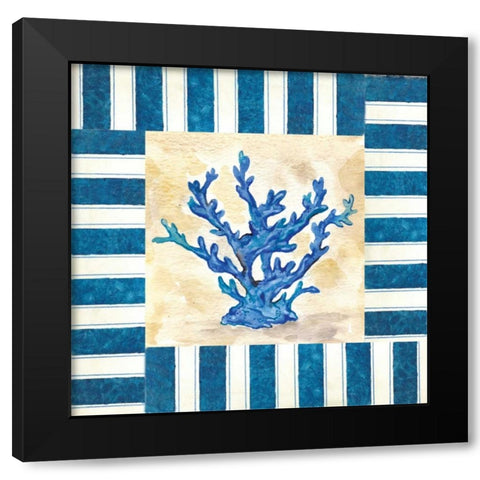 Nautical Coral Black Modern Wood Framed Art Print with Double Matting by Ferry, Margaret