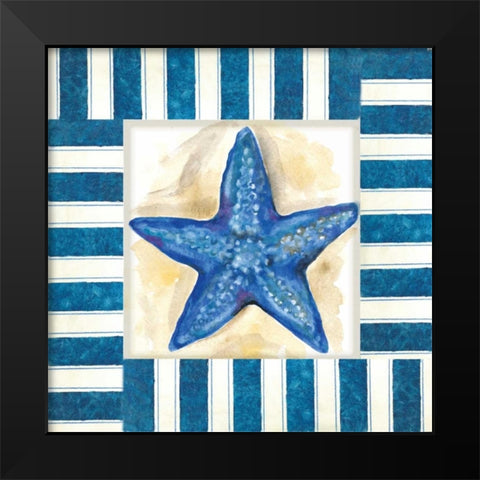 Nautical Starfish Black Modern Wood Framed Art Print by Ferry, Margaret