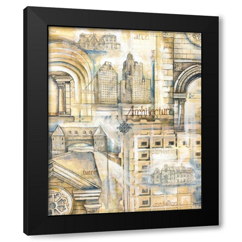 Architectural Remnants Black Modern Wood Framed Art Print with Double Matting by Ferry, Margaret