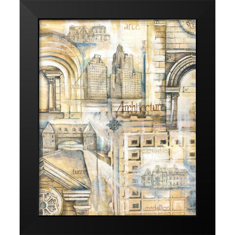Architectural Remnants Black Modern Wood Framed Art Print by Ferry, Margaret