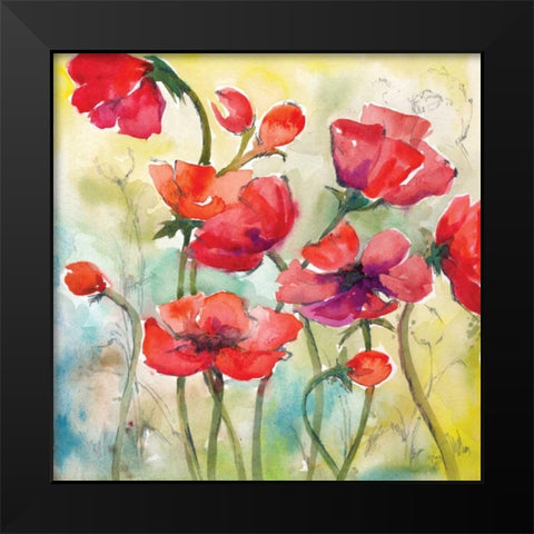 Poppy Study I Black Modern Wood Framed Art Print by Ferry, Margaret
