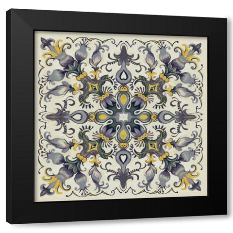 Tile Patterns I Black Modern Wood Framed Art Print with Double Matting by Ferry, Margaret