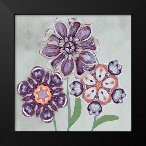 Posies In Purple I Black Modern Wood Framed Art Print by Ferry, Margaret