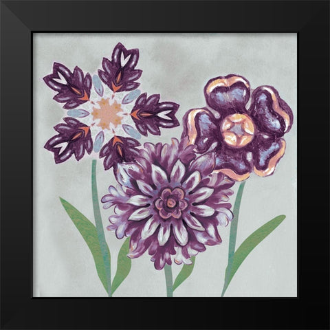 Posies In Purple II Black Modern Wood Framed Art Print by Ferry, Margaret