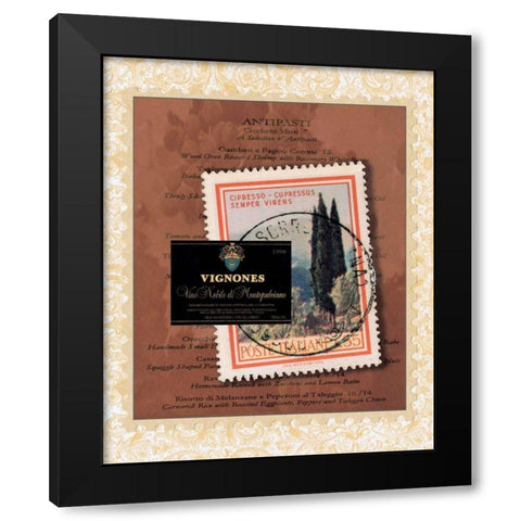 Italian Menu Black Modern Wood Framed Art Print by Matla, Jennifer