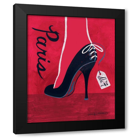 High Heels Paris Black Modern Wood Framed Art Print by Matla, Jennifer