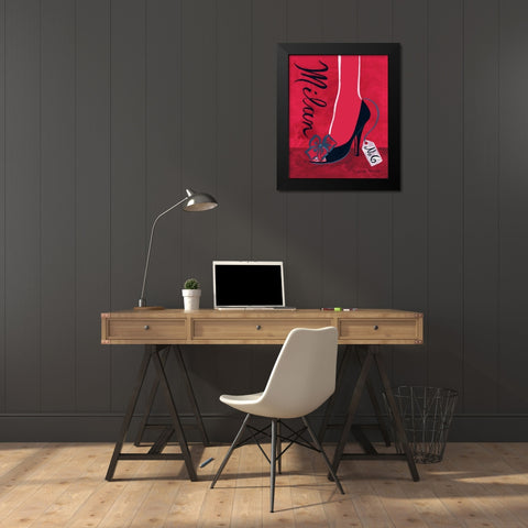High Heels Milan Black Modern Wood Framed Art Print by Matla, Jennifer