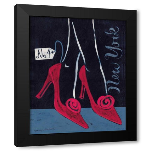 High Heels New York Black Modern Wood Framed Art Print with Double Matting by Matla, Jennifer