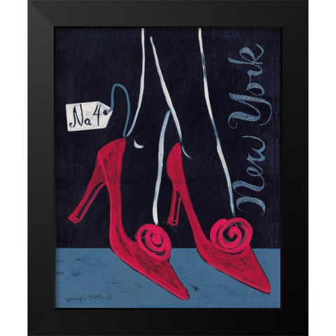 High Heels New York Black Modern Wood Framed Art Print by Matla, Jennifer