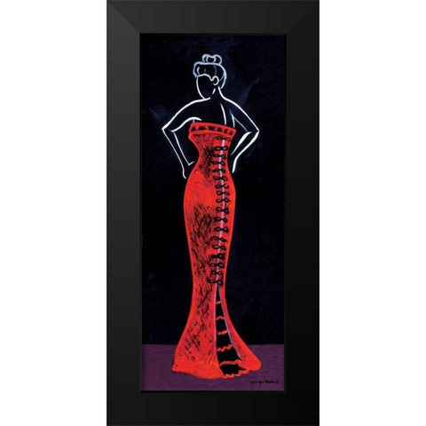 Up Do Black Modern Wood Framed Art Print by Matla, Jennifer