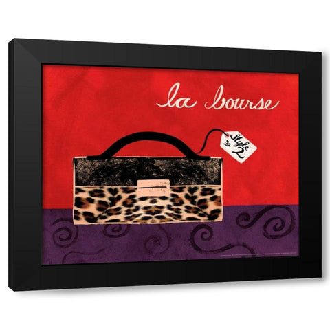 Leopard Handbag I Black Modern Wood Framed Art Print with Double Matting by Matla, Jennifer