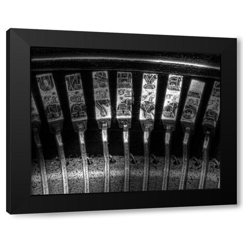 Typewriter Keys Black Modern Wood Framed Art Print with Double Matting by McNemar, C. Thomas