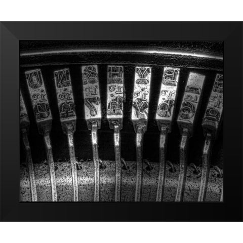 Typewriter Keys Black Modern Wood Framed Art Print by McNemar, C. Thomas