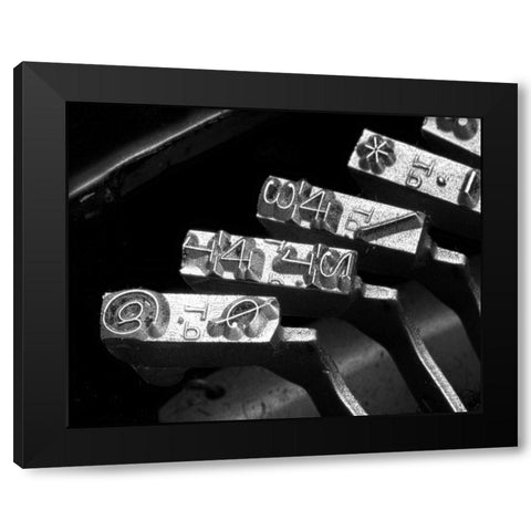 Typewriter Symbols Black Modern Wood Framed Art Print with Double Matting by McNemar, C. Thomas