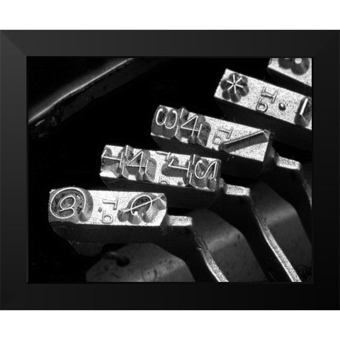Typewriter Symbols Black Modern Wood Framed Art Print by McNemar, C. Thomas