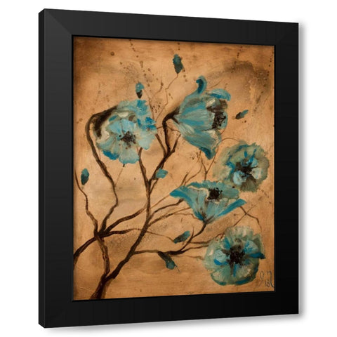 Blue Poppies I Black Modern Wood Framed Art Print by Monahan, Jodi