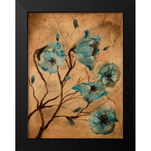 Blue Poppies I Black Modern Wood Framed Art Print by Monahan, Jodi