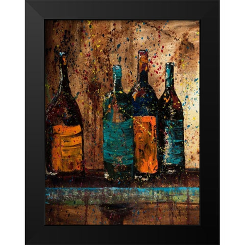 Wine Vino Wine I Black Modern Wood Framed Art Print by Monahan, Jodi