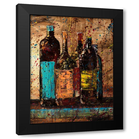 Wine Vino Wine II Black Modern Wood Framed Art Print with Double Matting by Monahan, Jodi