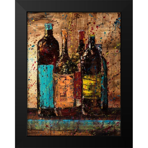Wine Vino Wine II Black Modern Wood Framed Art Print by Monahan, Jodi
