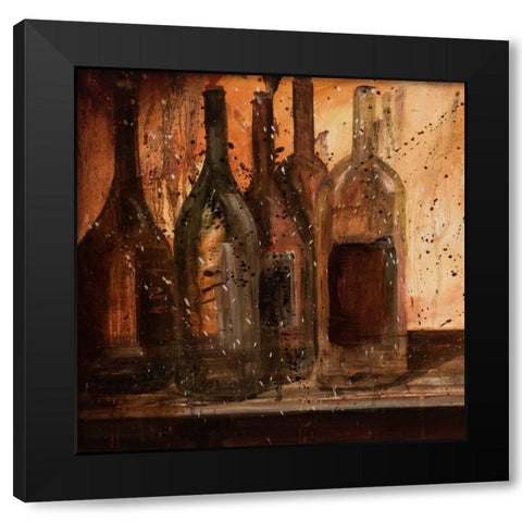 Table of Five I Black Modern Wood Framed Art Print with Double Matting by Monahan, Jodi