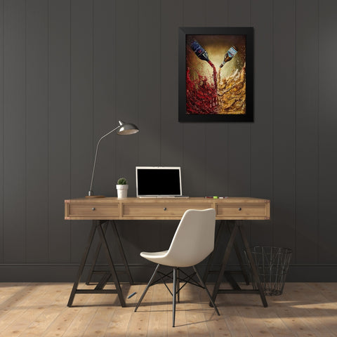 Pouring it Down Black Modern Wood Framed Art Print by Monahan, Jodi