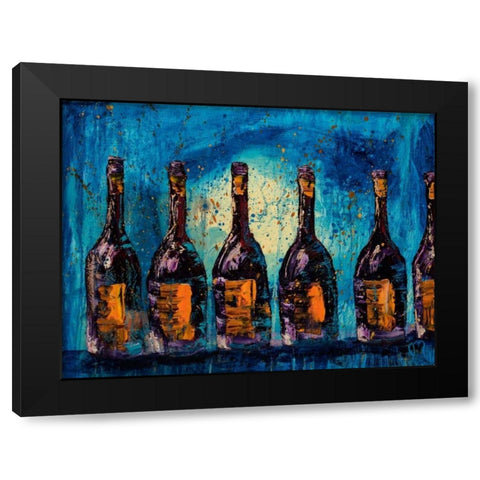 Orange Label Black Modern Wood Framed Art Print with Double Matting by Monahan, Jodi