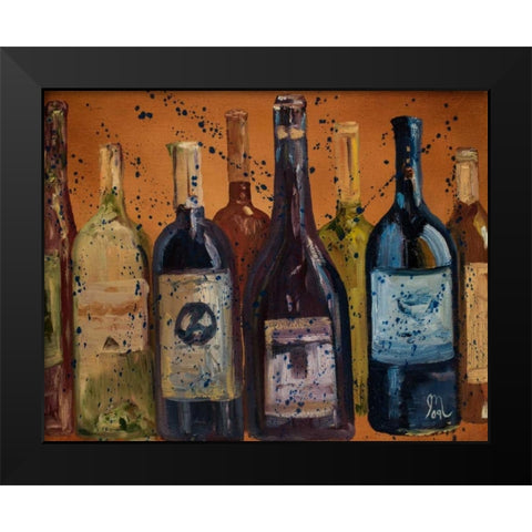 Wine Enjoyed Black Modern Wood Framed Art Print by Monahan, Jodi