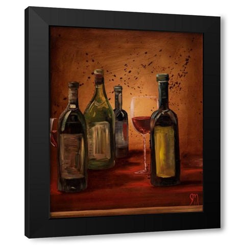 Glass of Wine Black Modern Wood Framed Art Print with Double Matting by Monahan, Jodi