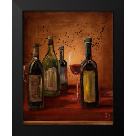 Glass of Wine Black Modern Wood Framed Art Print by Monahan, Jodi
