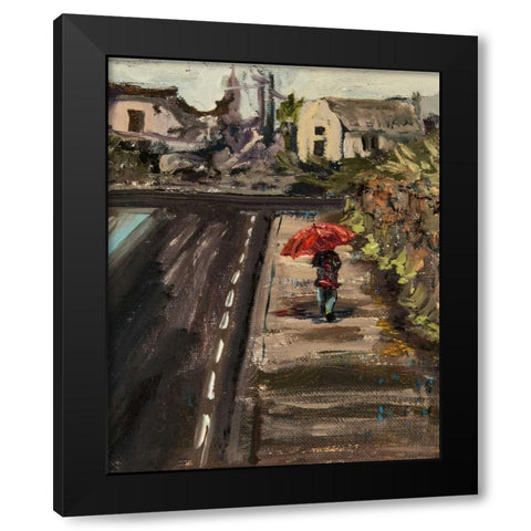 Irish Rain Black Modern Wood Framed Art Print by Monahan, Jodi