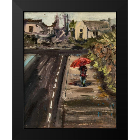 Irish Rain Black Modern Wood Framed Art Print by Monahan, Jodi