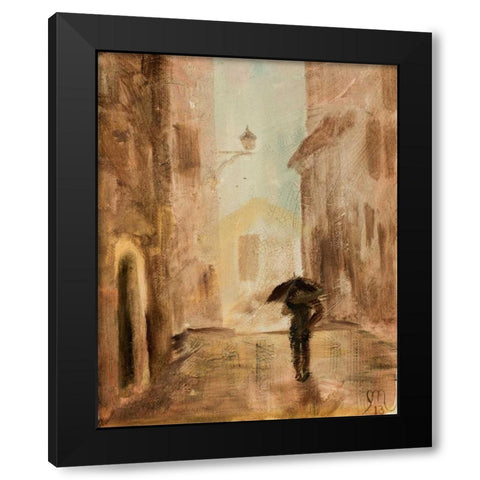 Love the Rain Black Modern Wood Framed Art Print with Double Matting by Monahan, Jodi