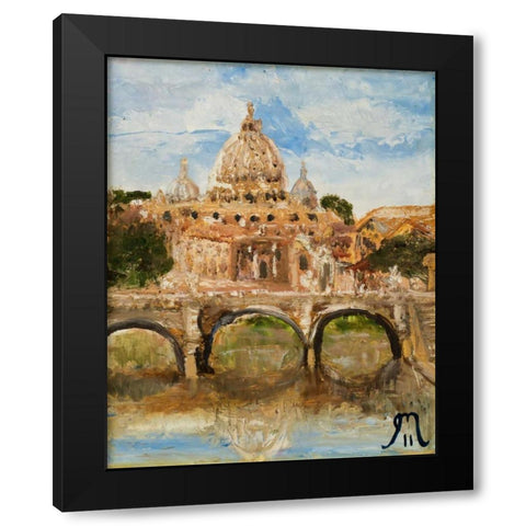Italian City Black Modern Wood Framed Art Print by Monahan, Jodi
