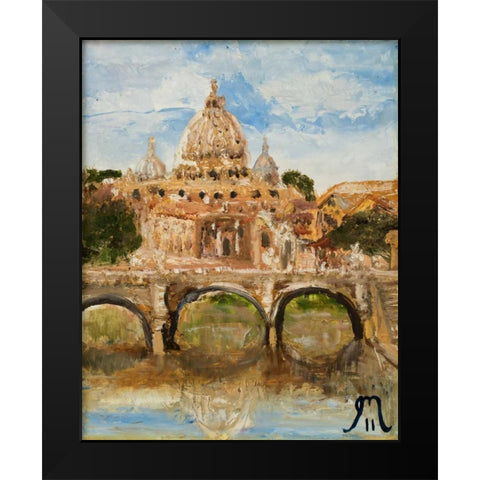 Italian City Black Modern Wood Framed Art Print by Monahan, Jodi
