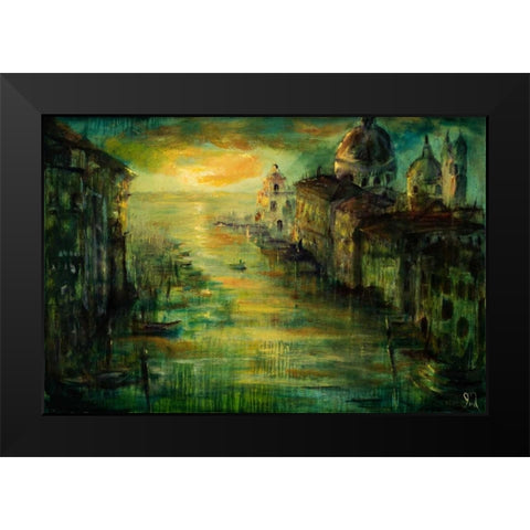 Venezia Basilica Black Modern Wood Framed Art Print by Monahan, Jodi